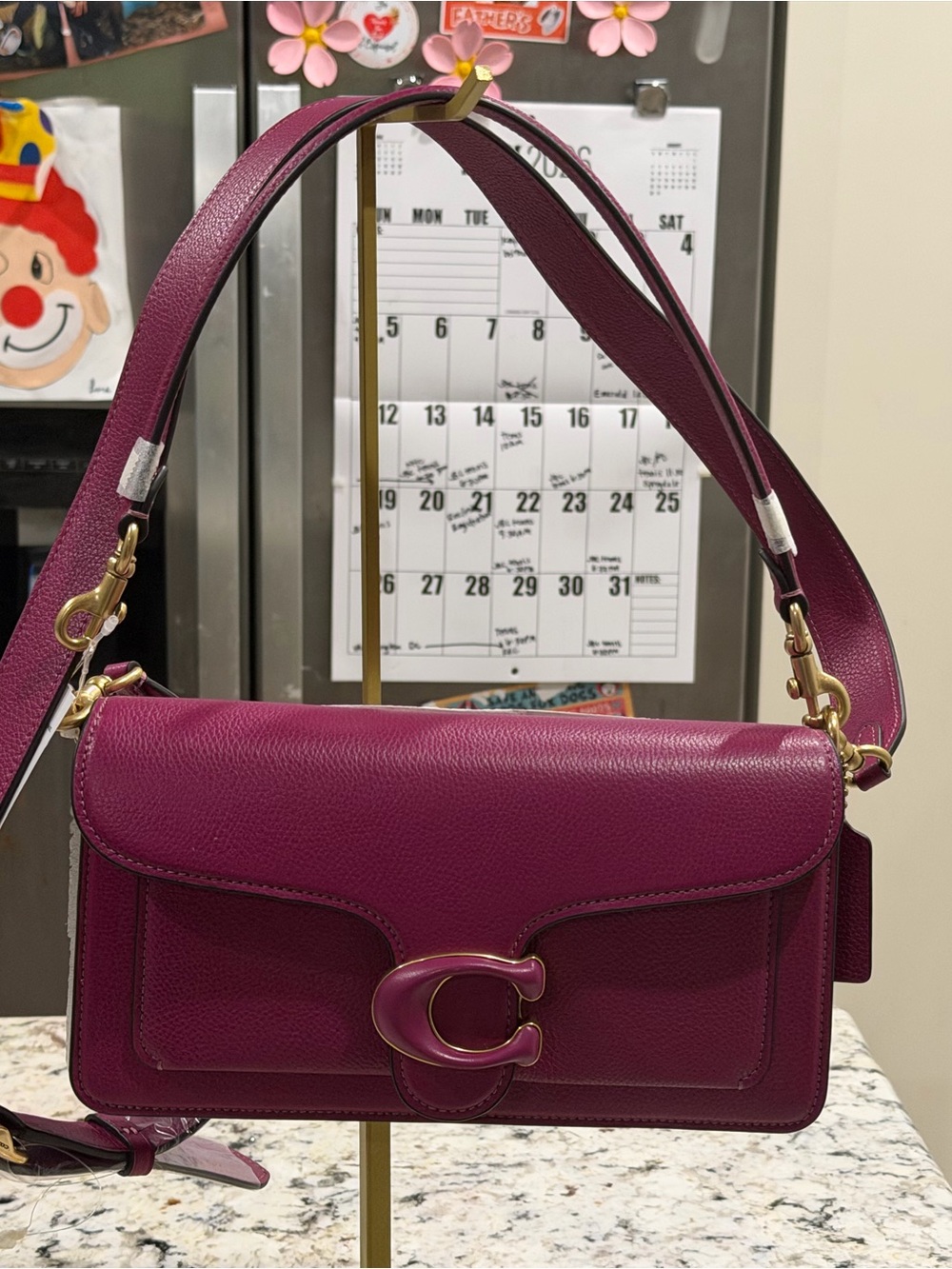 Coach Tabby 26 Pebble Leather Shoulder Bag in Raspberry